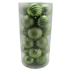 24 Palline Per Albero Di Natale Mix Verde 87346