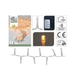 Luci Di Natale 400 Led Luce Bianco Extra Caldo 8 Giochi Di Luce