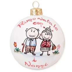 PALLINA DECORATA A MANO PRIMO NATALE CON I NONNI