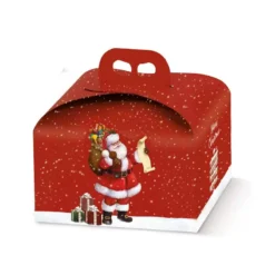 SCATOLA PORTA PANETTONE ARRIVA BABBO NATALE - 1 PZ