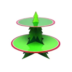 ALZATINA ESPOSITORE CENTROTAVOLA ALBERO DI NATALE 2 PIANI DECORAZIONE TAVOLA