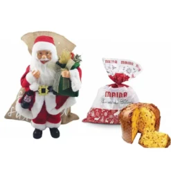 BABBO NATALE CON PANETTONE MAINA REGALO
