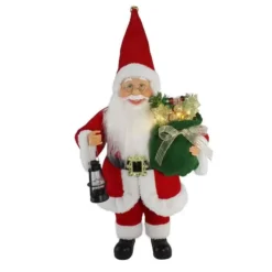 BABBO NATALE CON SACCO REGALO E LANTERNA