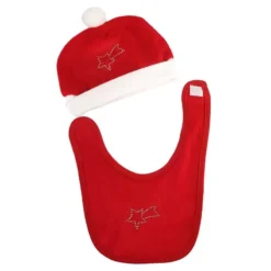 BAVETTA E CAPPELLINO NATALIZI PER NEONATO – COMPLETO NATALE