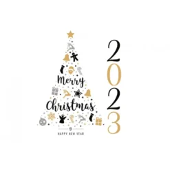 Bigliettini Augurali Natalizi 40 Pz - Albero Di Natale Oro