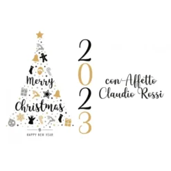 Bigliettini Natalizi Xmas Cards Personalizzabili 40 Pz - Albero Di Natale Oro