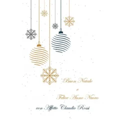 Biglietto Per Auguri Di Natale Personalizzabile 20 Pz - Snowflakes