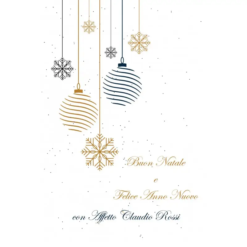 Biglietto Per Auguri Di Natale Personalizzabile 20 Pz - Snowflakes 3 Biglietto Per Auguri Di Natale Personalizzabile 20 Pz - Snowflakes