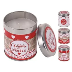 CANDELE DI NATALE PROFUMATE CON SCATOLO DI LATTA – 4 PZ