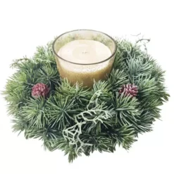 CENTROTAVOLA DI NATALE CON CANDELA GLITTER
