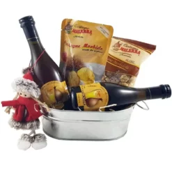 CESTO NATALIZIO CON CASTAGNE E BIRRA – SECCHIELLO DI LATTA NATALE
