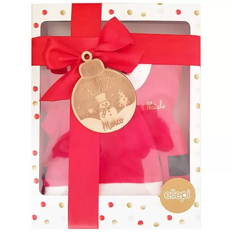 COMPLETINO BABBO NATALE 9 MESI CON PALLINA PERSONALIZZABILE DI LEGNO 3 COMPLETINO BABBO NATALE 9 MESI CON PALLINA PERSONALIZZABILE DI LEGNO