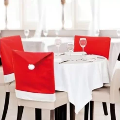 5 COPRI SEDIA CAPPELLO DI BABBO NATALE