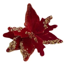 Fiore Natalizio Stella Di Natale Rametto 25 Cm Burgundy