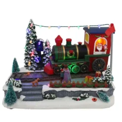 GIOSTRINA TRENINO DI BABBO NATALE CON MOVIMENTO LED E MUSICA
