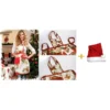 GREMBIULE A TEMA NATALIZIO CON PATTINA IN TESSUTO + CAPPELLO ROSSO BABBO NATALE -Offerta economica Silikomart grembiule tema natalizio pattina tessuto