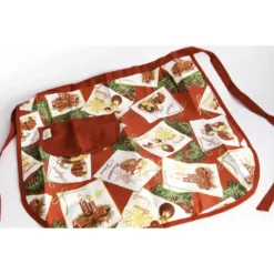 GREMBIULE A TEMA NATALIZIO CON PATTINA IN TESSUTO + CAPPELLO ROSSO BABBO NATALE -Offerta economica Silikomart grembiule tema natalizio pattina tessuto 2
