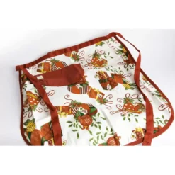 GREMBIULE A TEMA NATALIZIO CON PATTINA IN TESSUTO + CAPPELLO ROSSO BABBO NATALE -Offerta economica Silikomart grembiule tema natalizio pattina tessuto 4