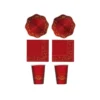 KIT N2 TAVOLA 64 PZ PER FESTA NATALE CAPODANNO CLASSIC RED METAL -Offerta economica Silikomart kit n2 80 pz coordinato tavola natalizio