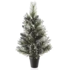 MINI ABETE INNEVATO CON VASO – PICCOLO ALBERO DI NATALE ECOLOGICO