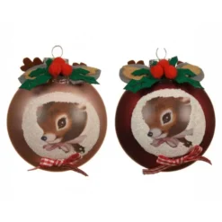 PALLINA DI NATALE CERBIATTO - 2 PZ