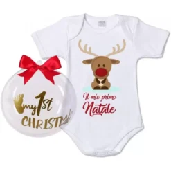 PALLINA DI NATALE PLEXIGLASS PRIMO NATALE CON BODY 12 MESI