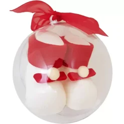 PALLINA DI NATALE TRASPARENTE CON REGALINO – CALZINI BABBO NATALE
