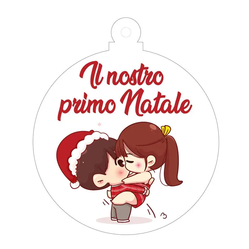 PALLINA NATALIZIA IL NOSTRO PRIMO NATALE COPPIA IN PLEXIGLASS 10 CM 3 PALLINA NATALIZIA IL NOSTRO PRIMO NATALE COPPIA IN PLEXIGLASS 10 CM