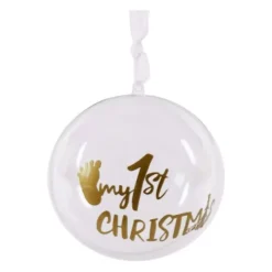 PALLINA NATALIZIA IN PLEXIGLASS CON PIEDINO PRIMO NATALE