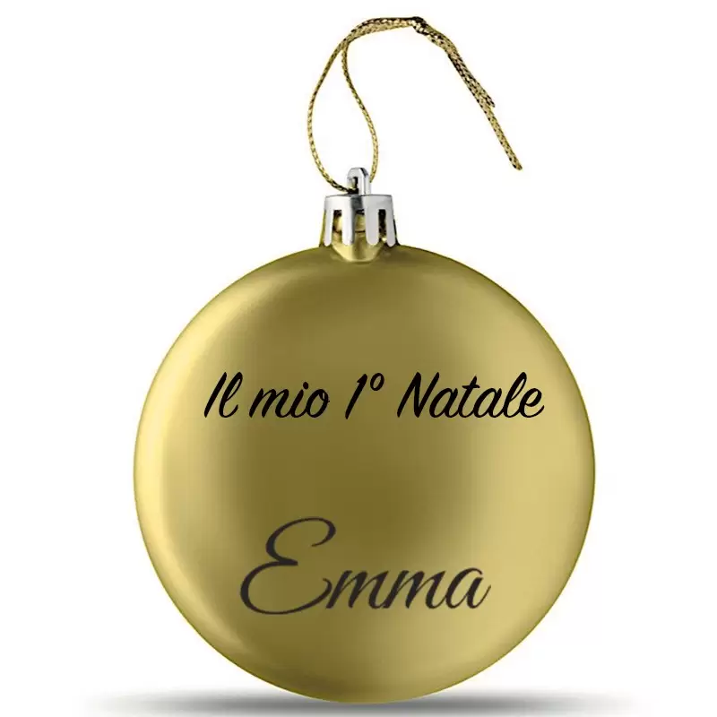 PALLINA NATALIZIA ORO IL MIO PRIMO NATALE CON NOME PERSONALIZZABILE 3 PALLINA NATALIZIA ORO IL MIO PRIMO NATALE CON NOME PERSONALIZZABILE