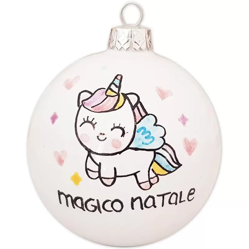 PALLINA NATALIZIA UNICORNO MAGICO NATALE CON CONFEZIONE REGALO 4 PALLINA NATALIZIA UNICORNO MAGICO NATALE CON CONFEZIONE REGALO - immagine 2