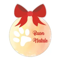 PALLINA NATALIZIA ZAMPA BUON NATALE IN PLEXIGLASS 10 CM