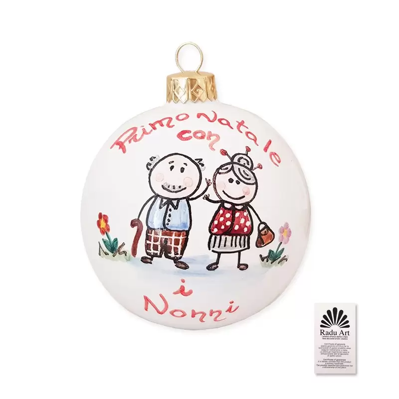 PALLINA PRIMO NATALE CON I NONNI CON CONFEZIONE REGALO 5 PALLINA PRIMO NATALE CON I NONNI CON CONFEZIONE REGALO - immagine 3