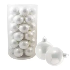 PALLINE DI NATALE BIANCHE 10 CM – 12 PZ