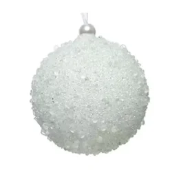 PALLINE DI NATALE BIANCHE GLITTER - 6 PZ
