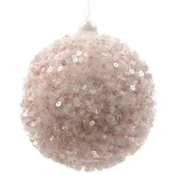 PALLINE DI NATALE BLUSH PINK GLITTER - 12 PZ