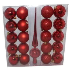 PALLINE DI NATALE E PUNTALE ROSSI