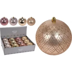 PALLINE DI NATALE GLITTER 4 COLORI - 12 PZ