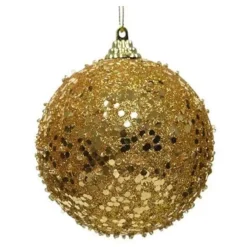 PALLINE DI NATALE ORO GLITTER - 6 PZ