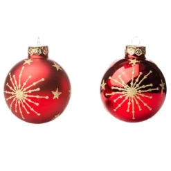 PALLINE DI NATALE VETRO ROSSE