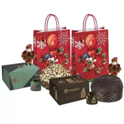 PANETTONI ARTIGIANALI DA REGALARE - CON BABBO NATALE E SHOPPER