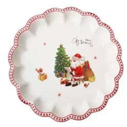 PIATTO BABBO NATALE CON ALBERO TONDO