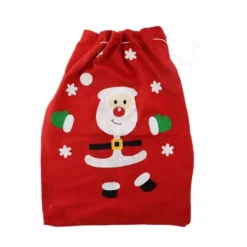 SACCO BABBO NATALE ROSSO CON NEVE IN FELTRO 50 X 70 CM