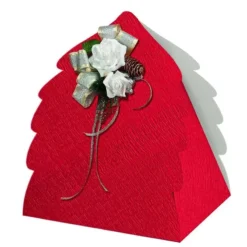 SCATOLA ALBERO DI NATALE ROSSA PER MINI PANETTONE - 1 PZ