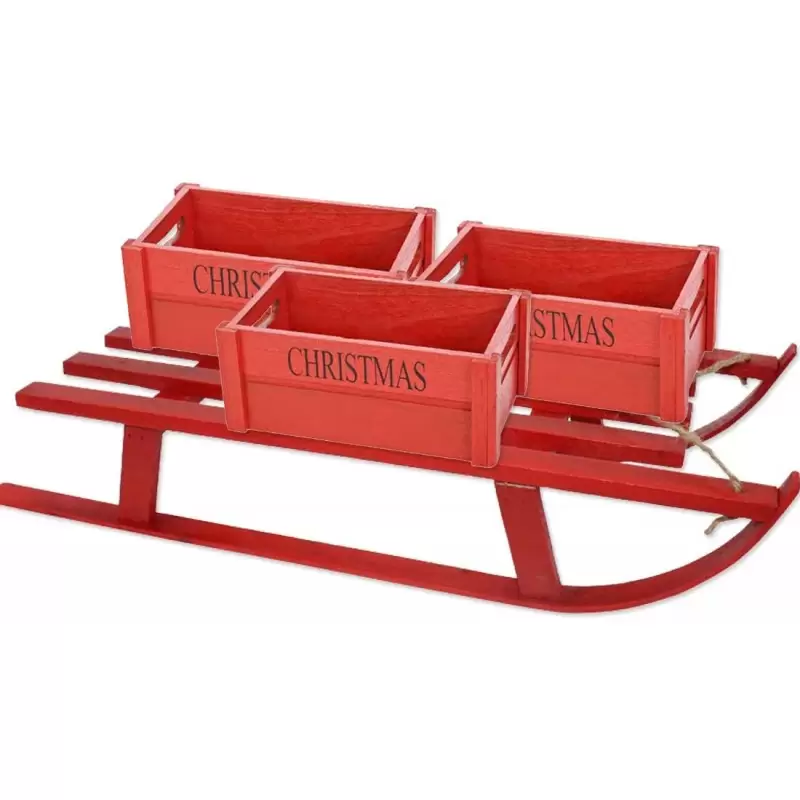 SLITTA DI NATALE ROSSA CON CASSETTE MERRY CHRISTMAS 3 SLITTA DI NATALE ROSSA CON CASSETTE MERRY CHRISTMAS