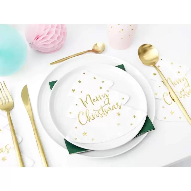 TOVAGLIOLI ALBERO DI NATALE MERRY CHRISTMAS - 20 PZ 4 TOVAGLIOLI ALBERO DI NATALE MERRY CHRISTMAS - 20 PZ - immagine 2